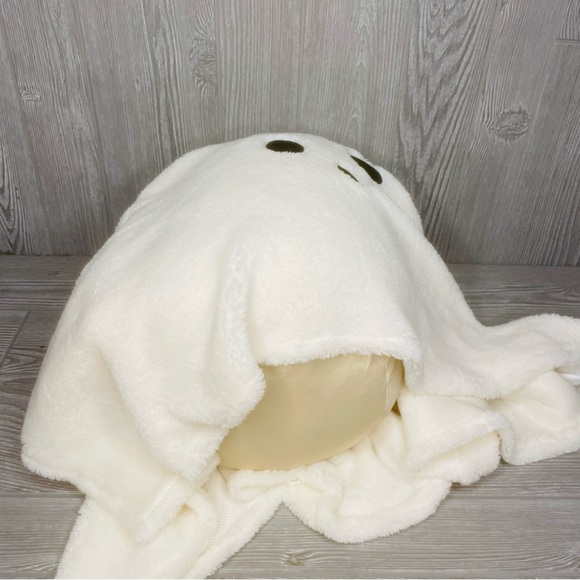 Large 16 inch ghost plush throw pillow weighted Sherpa material Halloween fall - Picture 5 of 9